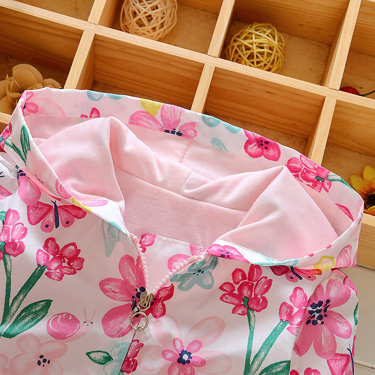 Children'S Jacket Girls Long-Sleeved Jacket Korean Children'S Hooded Windbreaker