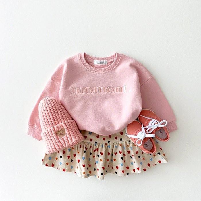Cotton Children's Letter Embroidered Sweatshirt Pullover