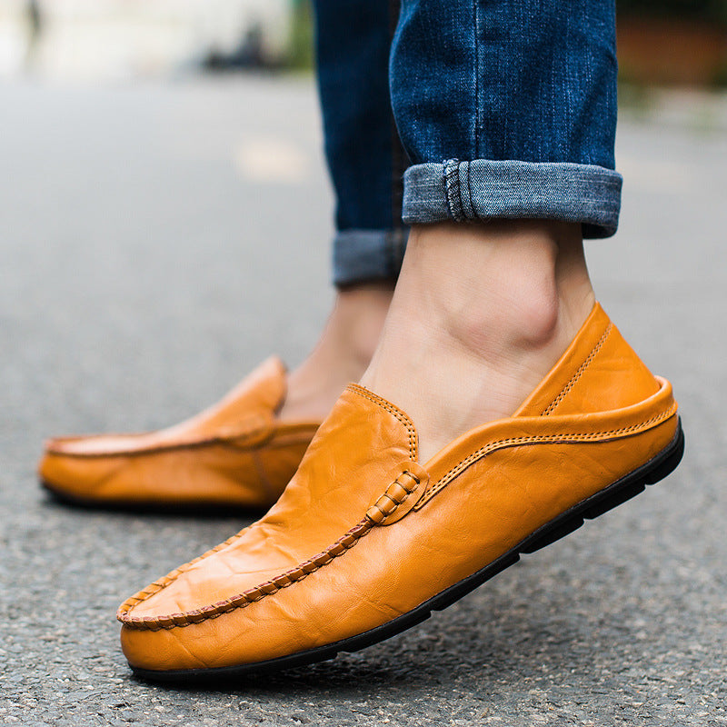 Genuine Leather Casual Cowhide British Soft Bottom Men's Leather Shoes