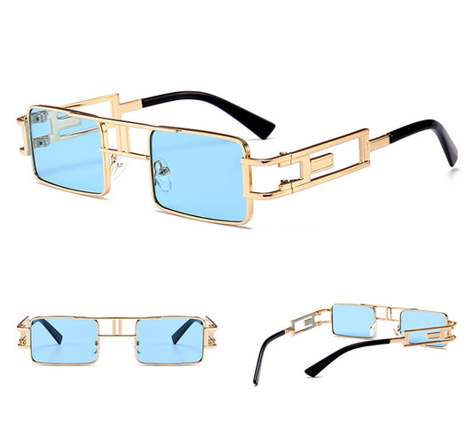 teampumens rectangular sunglasses snk men metal frame gold black red flat top square sun glasses for women