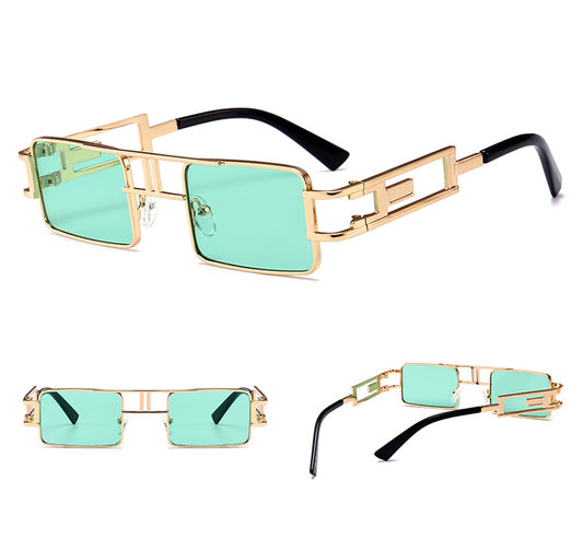 teampumens rectangular sunglasses snk men metal frame gold black red flat top square sun glasses for women